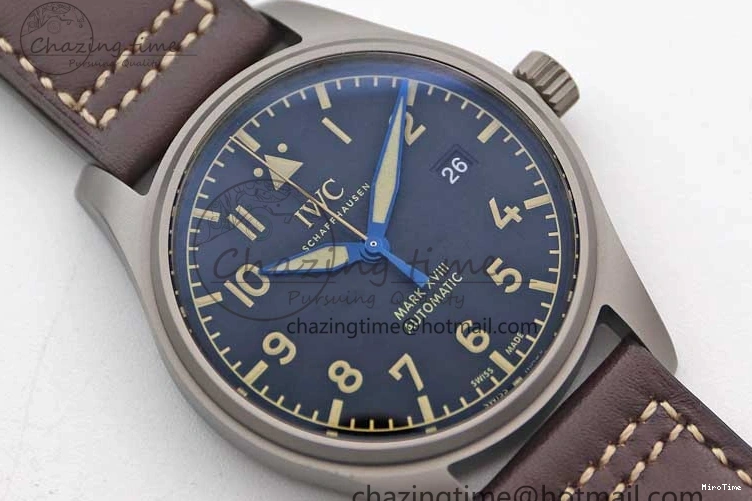 MIROTIME 0315 Mark XVIII IW327006 Titanium M+F 1:1 Best Edition Black Dial on Brown Leather Strap A Efficient 7052